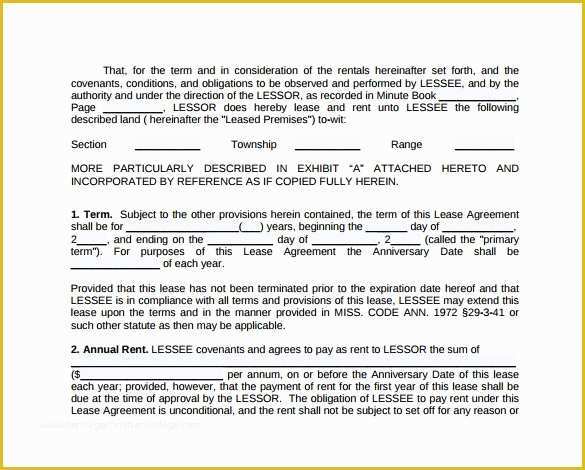 Free Hunting Lease Agreement Template Of Sample Hunting Rental and Lease form 7 Download Free