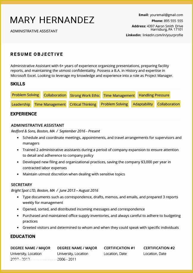 Free Hybrid Resume Template Word Of 40 Modern Resume Templates Free to Download