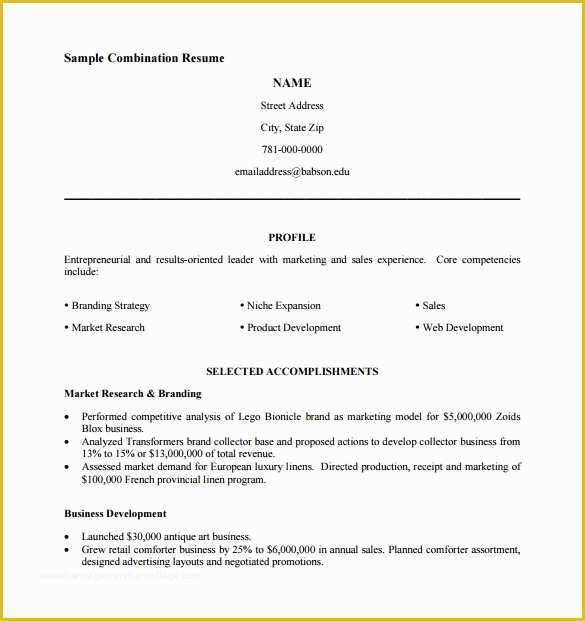 Free Hybrid Resume Template Word Of Bination Resume Template 10 Free Word Excel Pdf format