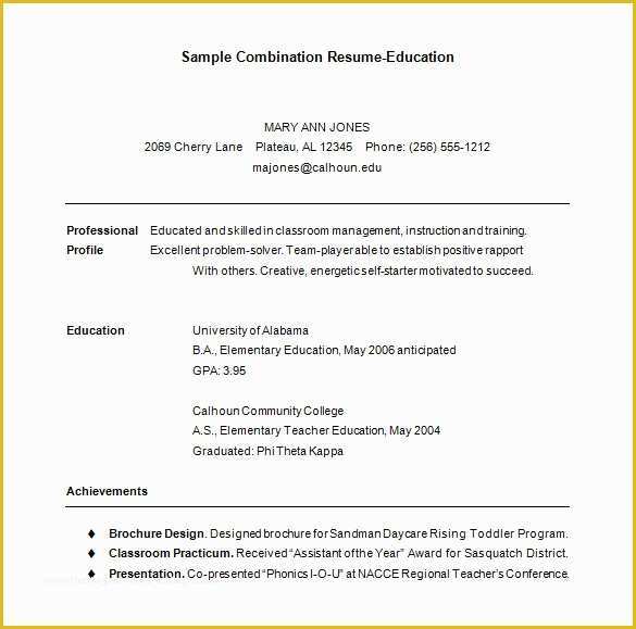 Free Hybrid Resume Template Word Of Bination Resume Template – 6 Free Samples Examples