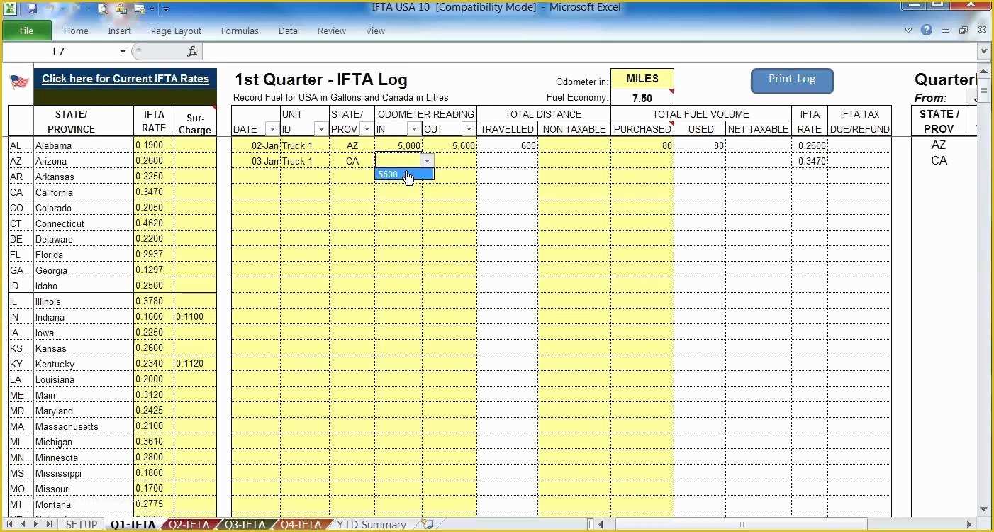 Free ifta Excel Template Of Free ifta Spreadsheet Template Google Spreadshee Free ifta
