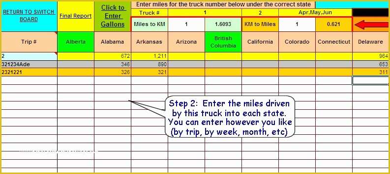 Free ifta Excel Template Of ifta Fuel Tax software Excel Spreadsheet for Truckers