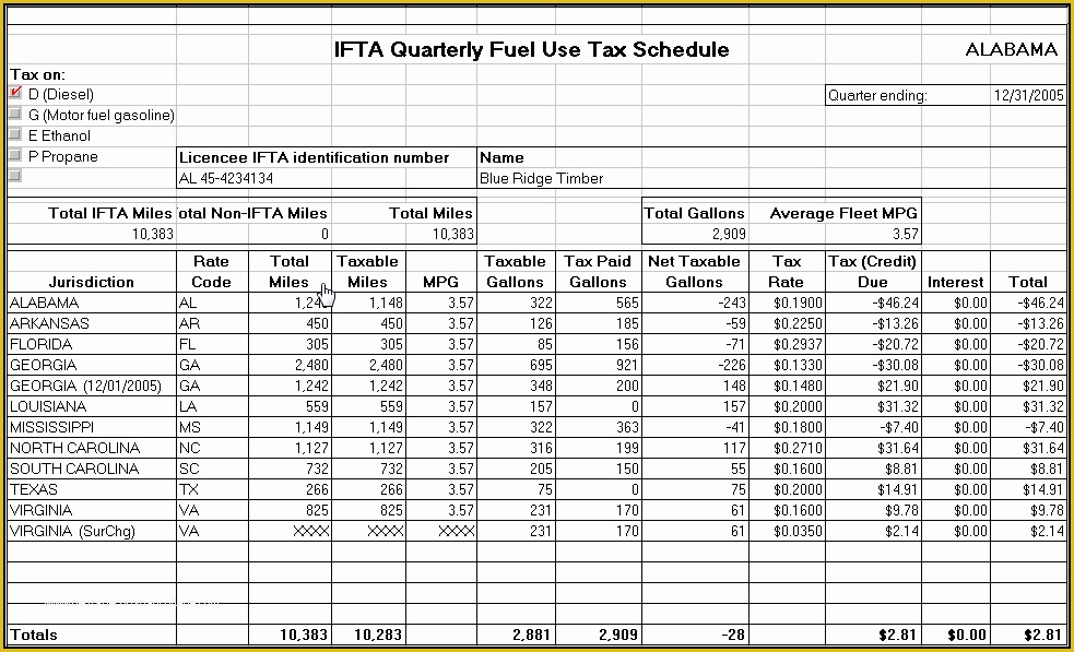 Free ifta Excel Template Of ifta Mileage and Fuel Log Kayskehauk