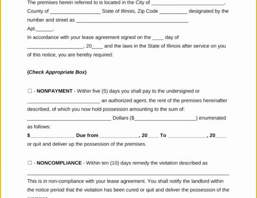Free Illinois Will Template Of Free Illinois Eviction Notice forms