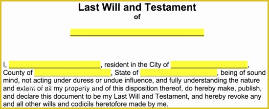 Free Illinois Will Template Of Free Last Will and Testament Templates A “will” Pdf