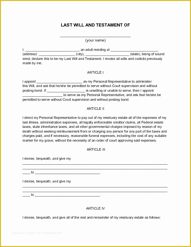 Free Illinois Will Template Of Last Will and Testament Template