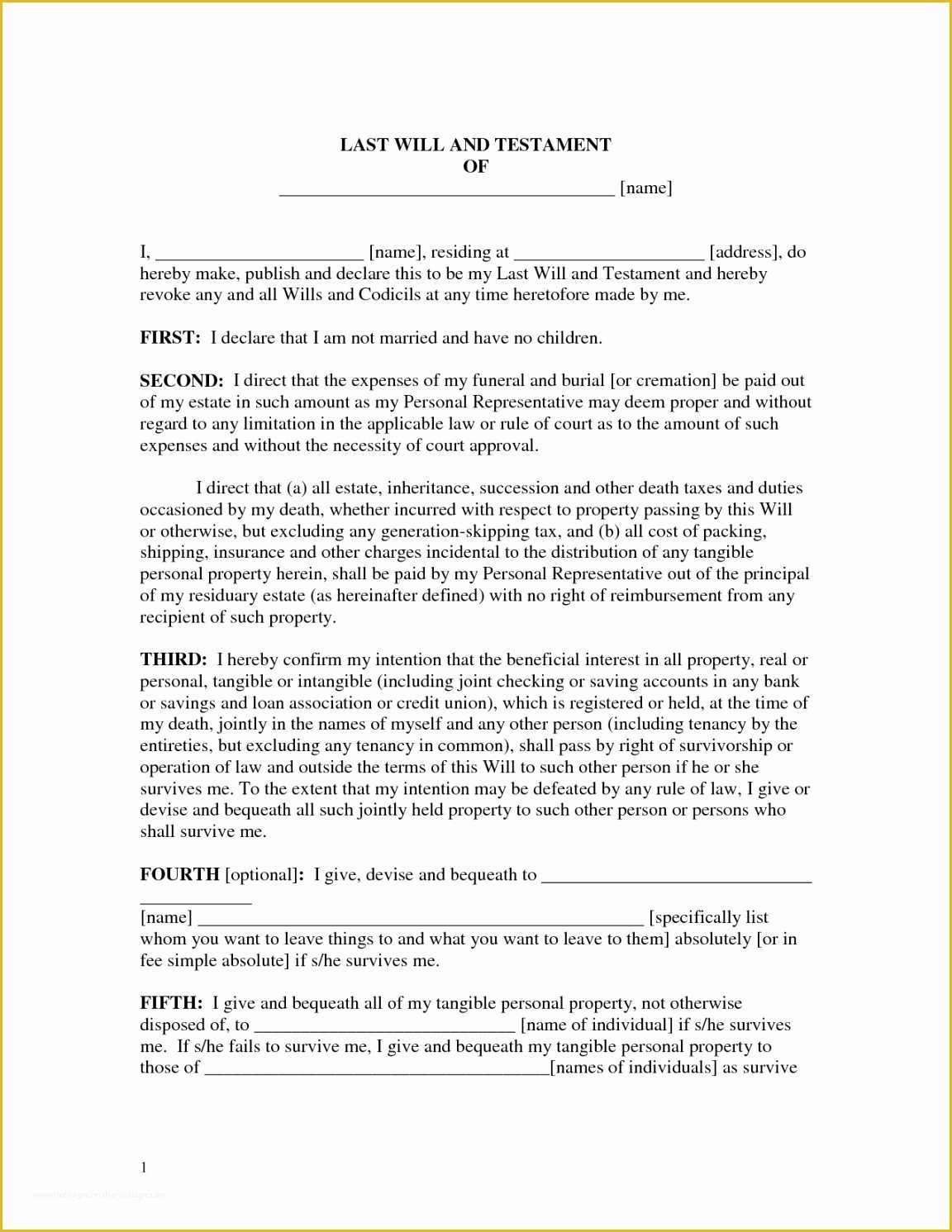 Free Illinois Will Template Of Last Will and Testament Template Texas