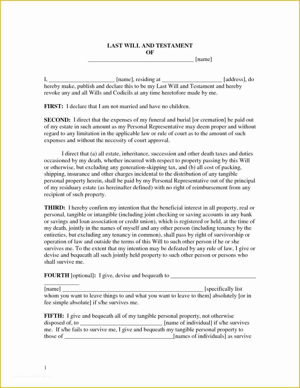 Free Illinois Will Template Of Last Will and Testament Template Texas Elegant Will and