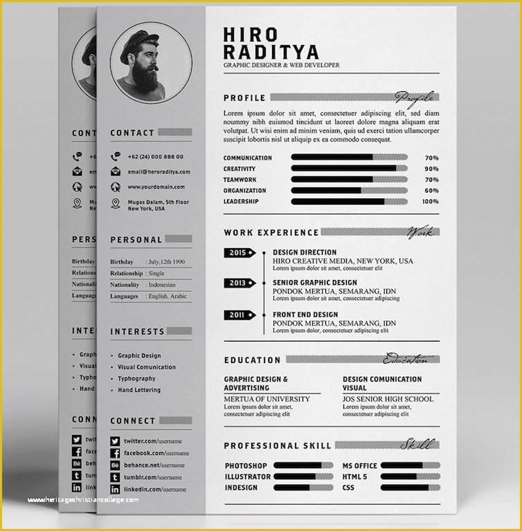 Free Illustrator Resume Templates Of Best Free Resume Templates In Psd and Ai In 2018 Colorlib
