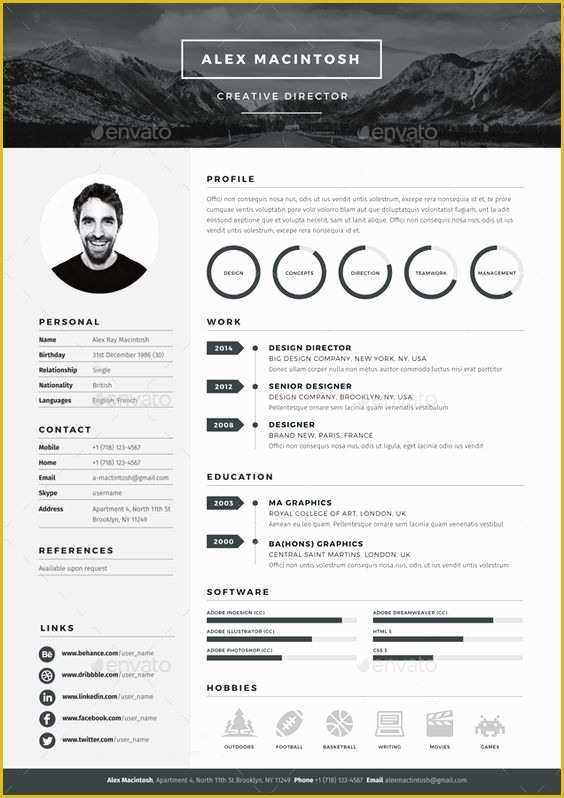 Free Illustrator Resume Templates Of Cv Templates Adobe Illustrator Free Resume Examples Cv