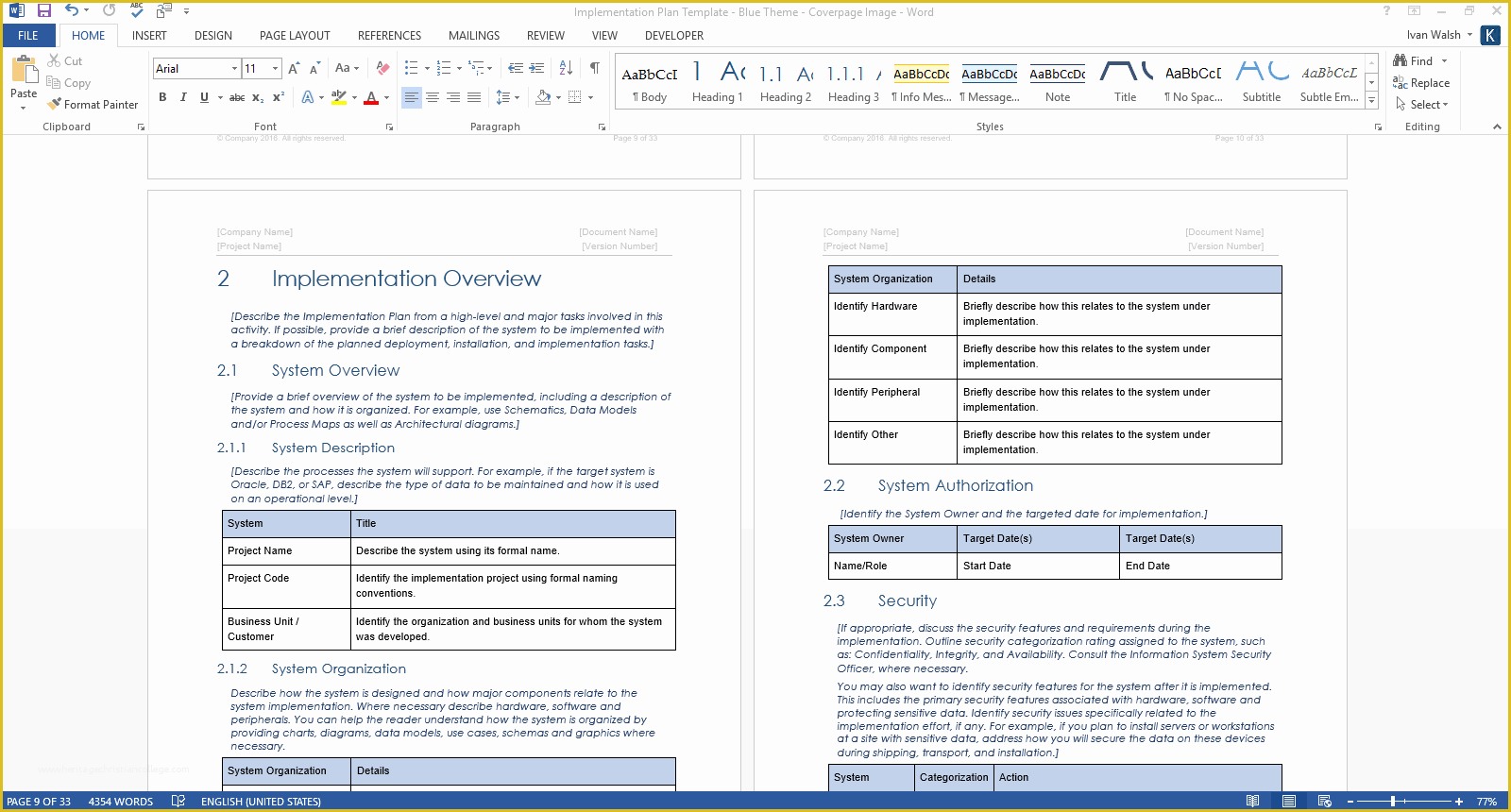 Free Implementation Plan Template Of Implementation Plan Template Ms Word