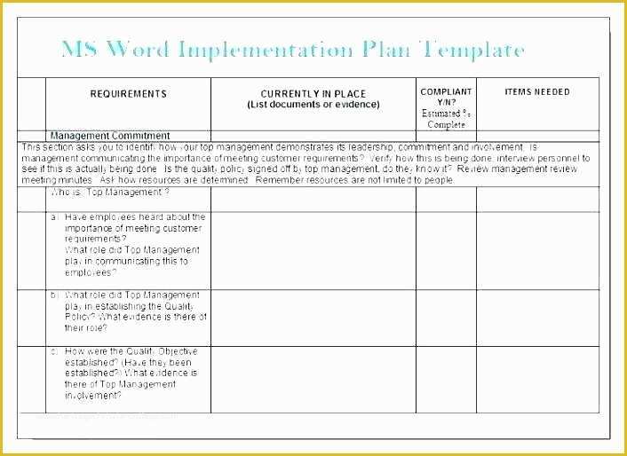 Free Implementation Plan Template Of Plan Template Excel Implementation Ms Word Free Simple