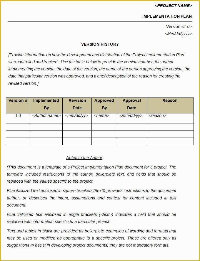 Free Implementation Plan Template Of Project Implementation Plan Template 6 Free Word Excel