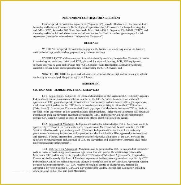 Free Independent Sales Contractor Agreement Template Of 19 Mission Agreement Templates Word Pdf Pages