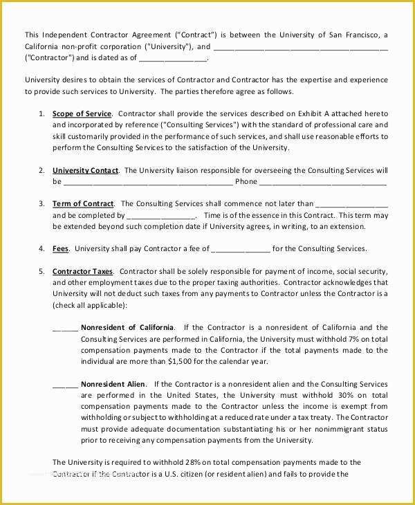 Free Independent Sales Contractor Agreement Template Of 7 Independent