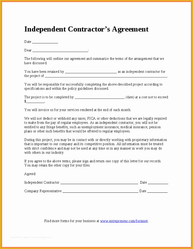Free Independent Sales Contractor Agreement Template Of 9 Independent Sales Contractor Agreement Template