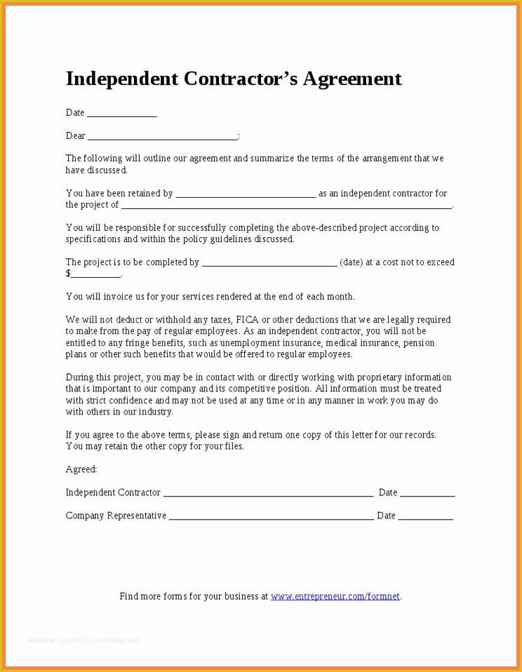 Free Independent Sales Contractor Agreement Template Of 9 Independent Sales Contractor Agreement Template