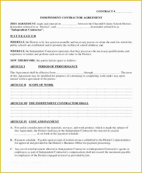Free Independent Sales Contractor Agreement Template Of Consultant Contract Templates Free Word Documents Download