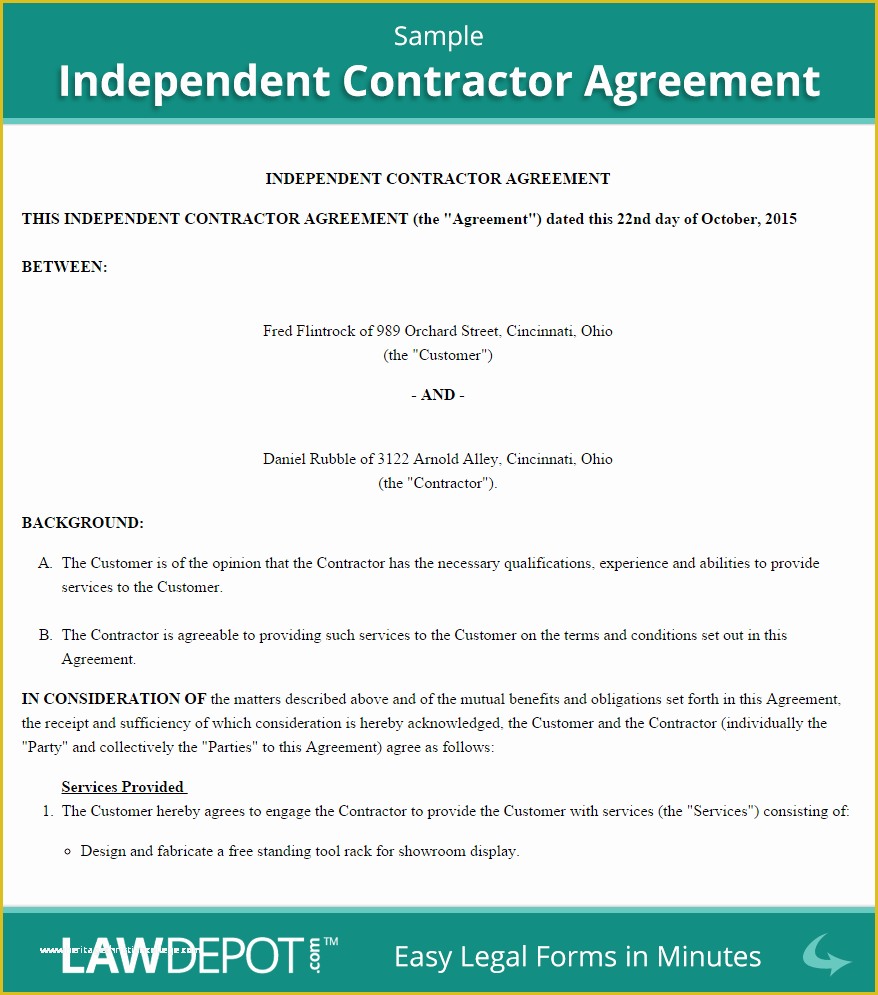 Free Independent Sales Contractor Agreement Template Of Independent Contractor Agreement Template Us