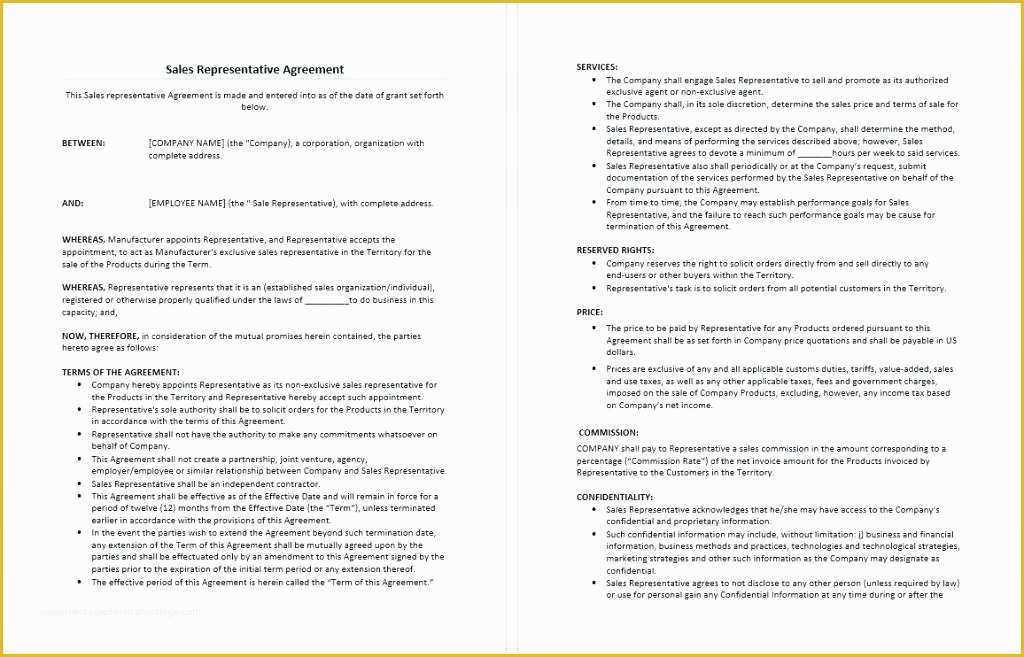 Free Independent Sales Contractor Agreement Template Of Independent Sales Representative Contract Template