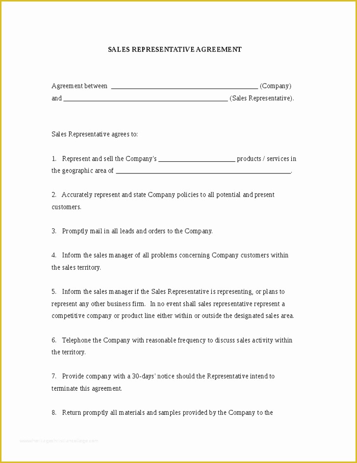 Free Independent Sales Contractor Agreement Template Of Sales Representative Agreement