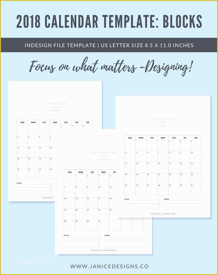 Free Indesign Calendar Template 2018 Of 2018 Calendar Template Blocks A5 Binder