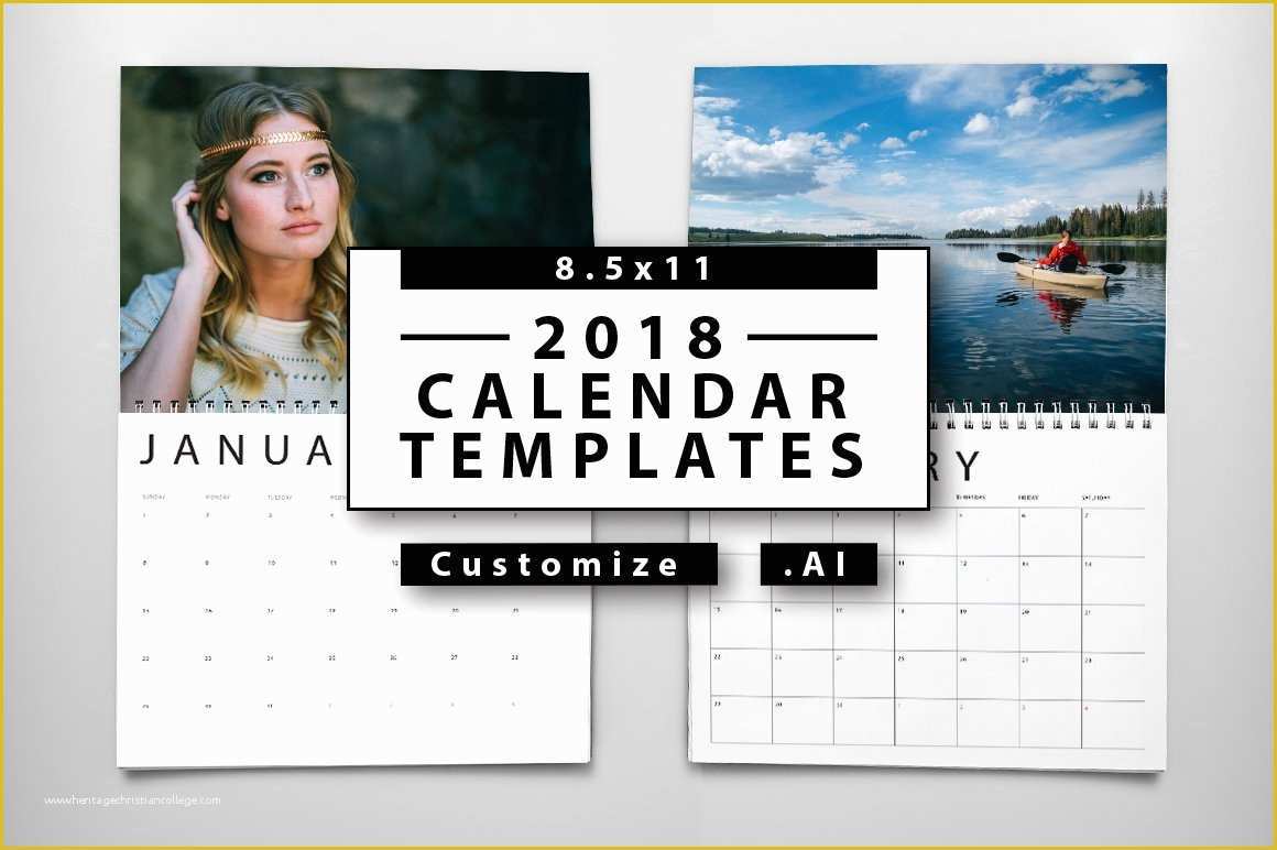 Free Indesign Calendar Template 2018 Of 2018 Calendar Templates Templates Creative Market