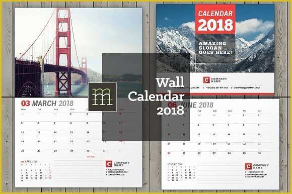 Free Indesign Calendar Template Of Wall Calendar 2018 Wc26 Stationery Templates