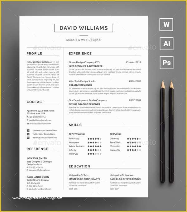 Free Indesign Resume Template Of 20 Best Professional Indesign Resume Cv Template 2018