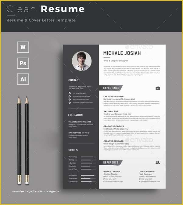 Free Indesign Resume Template Of 20 Best Professional Indesign Resume Cv Template 2018