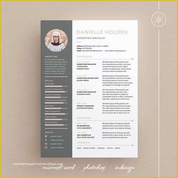 Free Indesign Resume Template Of Danielle Resume Cv Template Word Shop