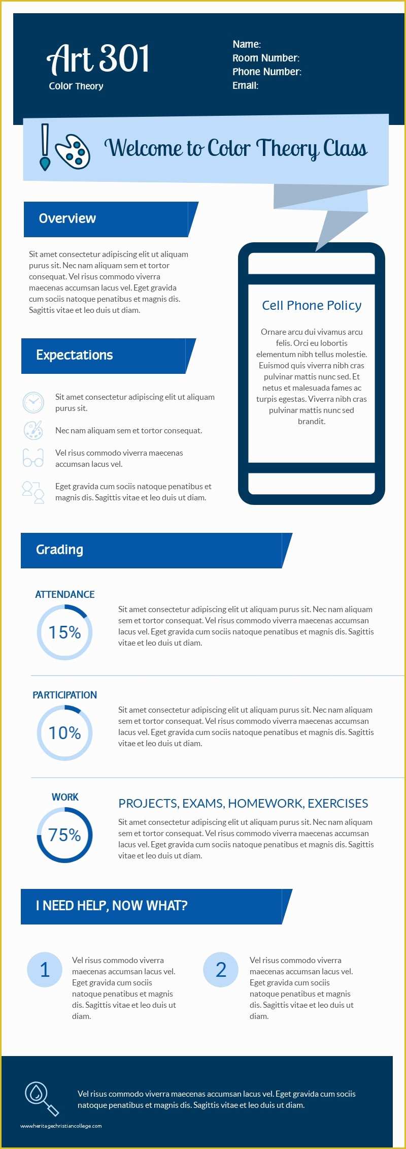 Free Infographic Syllabus Template Of Art