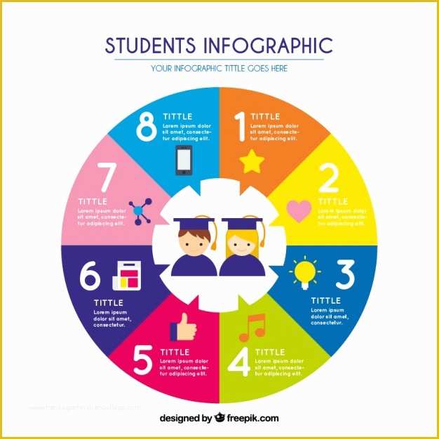Free Infographic Templates for Students Of Circular Flat Infographic About Students Vector