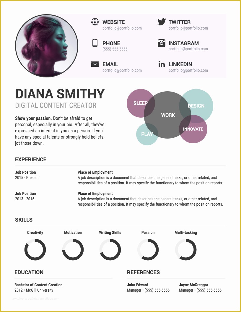 Free Infographic Templates for Word Of Infographic Resume Template Venngage