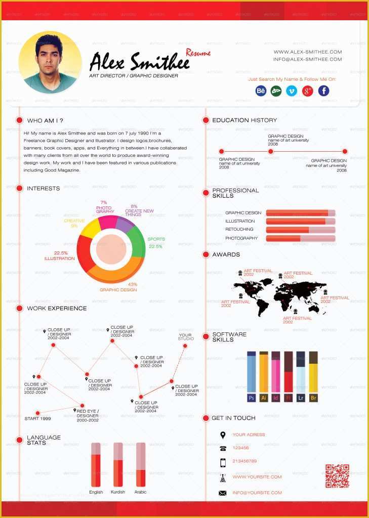Free Infographic Templates for Word Of top 5 Infographic Resume Templates