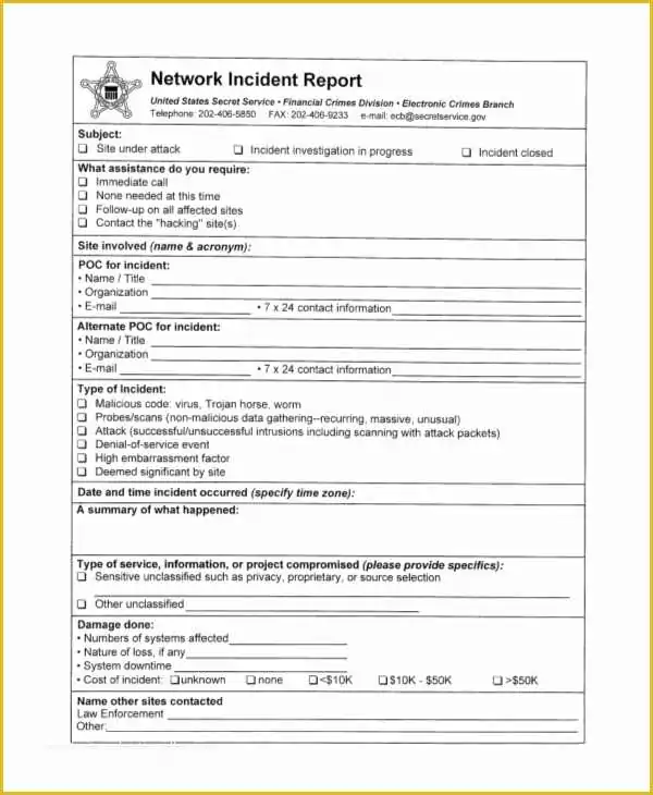 Free Injury and Illness Prevention Program Template Of 20 Sample Incident Report Templates Pdf Doc