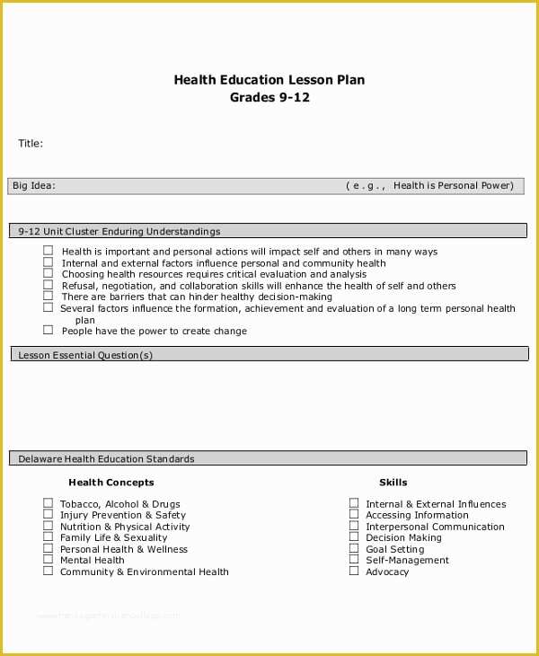 Free Injury and Illness Prevention Program Template Of 40 Lesson Plan Templates