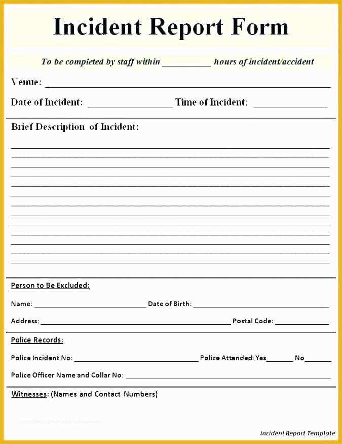 Free Injury and Illness Prevention Program Template Of Employee Incident Report form Template Injury Free