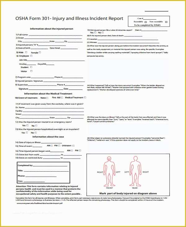 Free Injury and Illness Prevention Program Template Of Government Injury Report form Bing Images