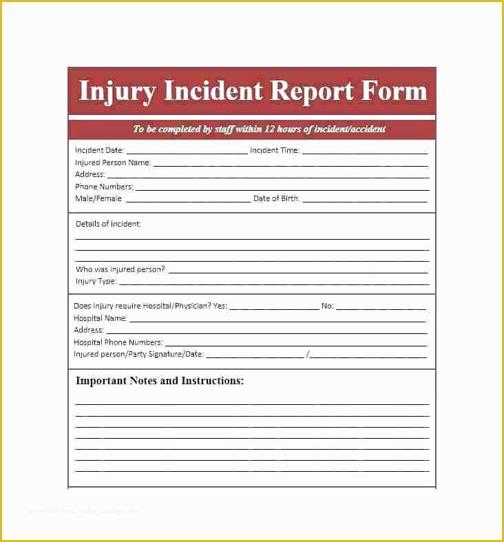 Free Injury and Illness Prevention Program Template Of Incident Report form Incident Report Template T Report