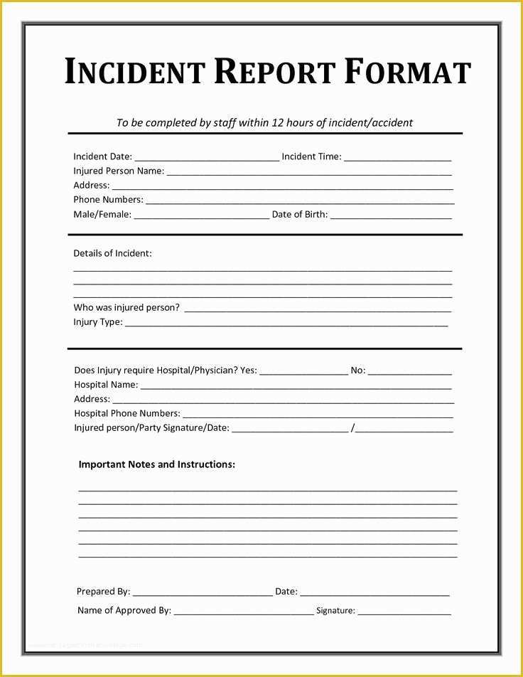 Free Injury and Illness Prevention Program Template Of Incident Report form Template Microsoft Excel