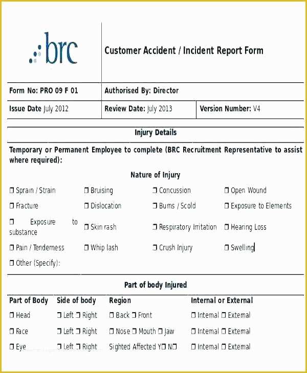 Free Injury and Illness Prevention Program Template Of Workplace Incident Report form Template