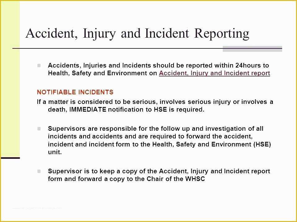 Free Injury and Illness Prevention Program Template Of Workplace Injury Report Template Incident form south