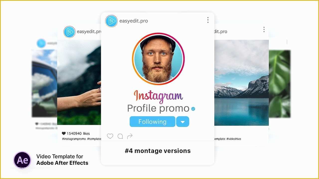 Free Instagram after Effects Template Of Instagram Profile Promo