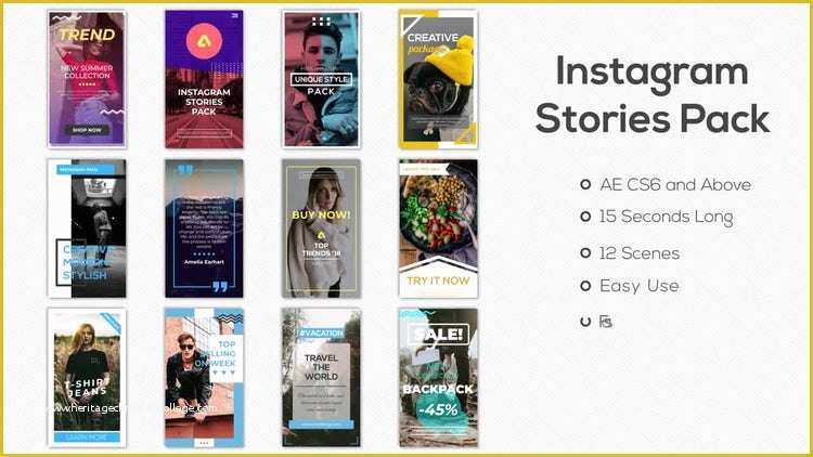 Free Instagram after Effects Template Of Instagram Stories Pack after Effects Templates