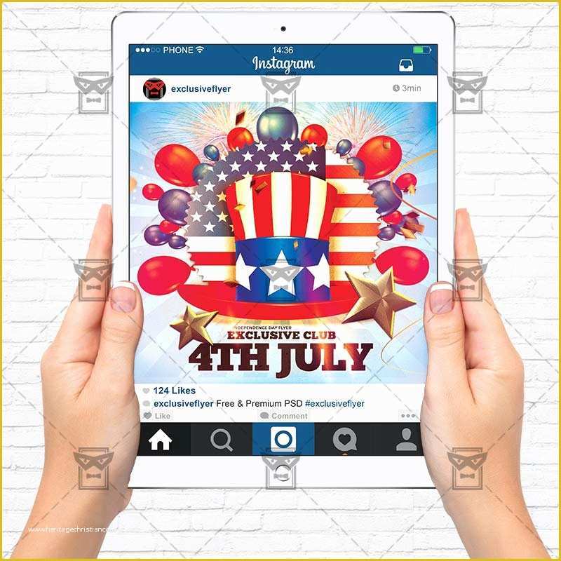 Free Instagram Flyer Template Of 4th July – Premium Flyer Template Instagram Size