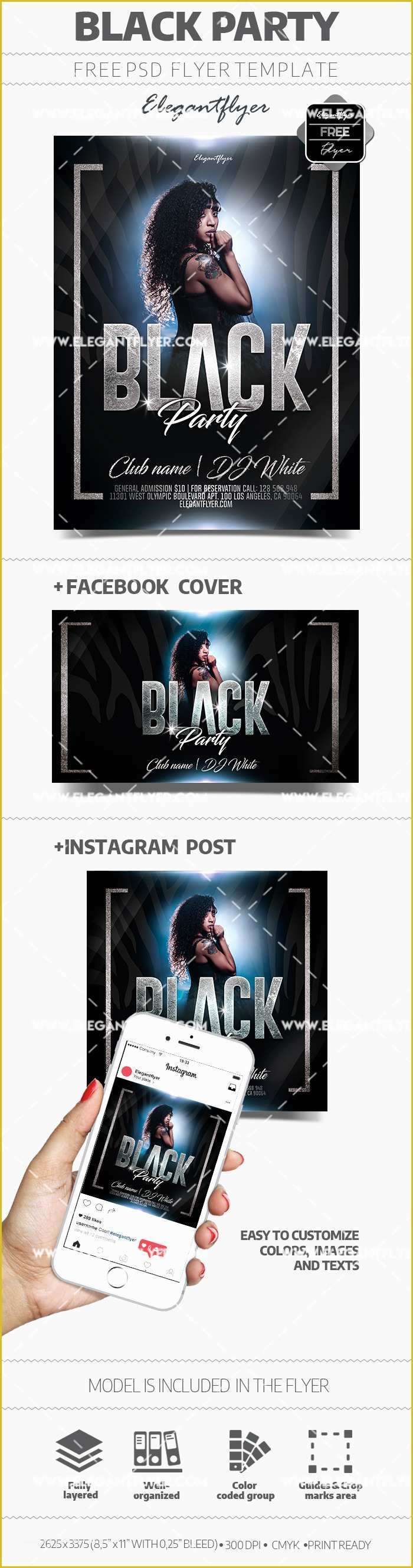 Free Instagram Flyer Template Of Black Mood – Free Psd Flyer Template Cover