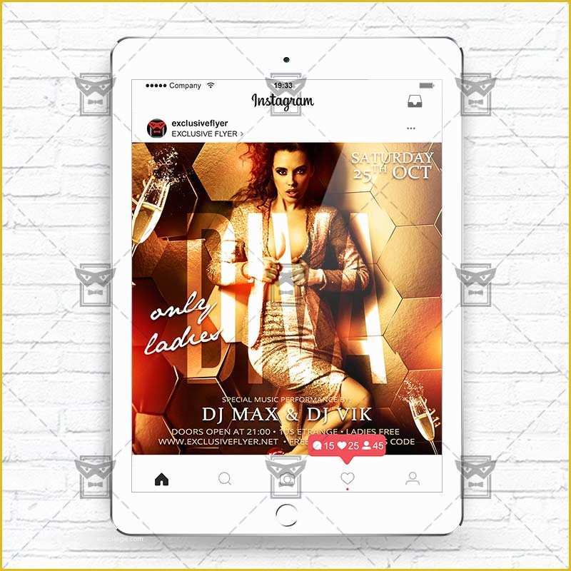 Free Instagram Flyer Template Of Diva Party – Instagram Flyer Template