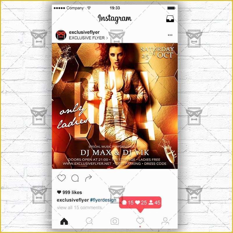Free Instagram Flyer Template Of Diva Party – Instagram Flyer Template