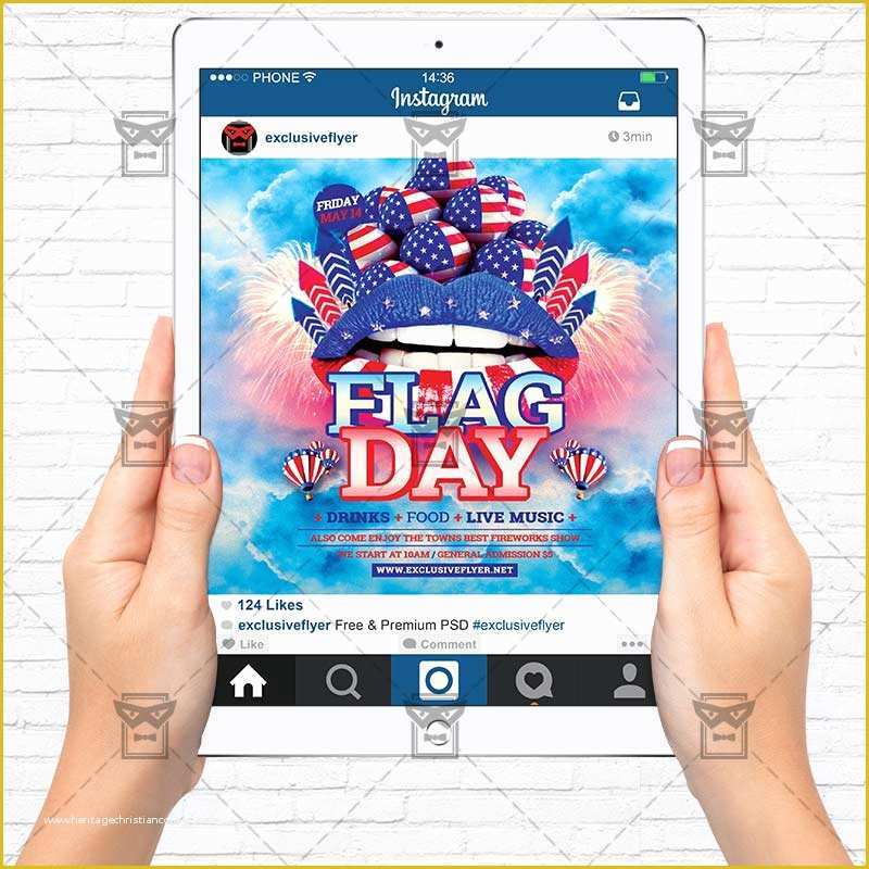 Free Instagram Flyer Template Of Flag Day – Premium Flyer Template Instagram Size Flyer